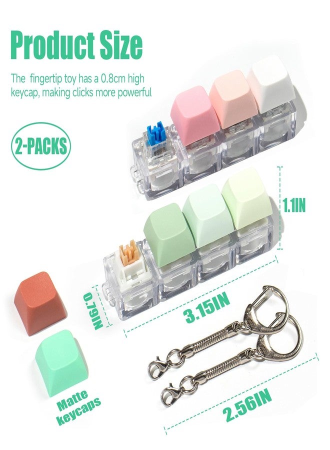 mintcaps Keyboard Fidget Toy - 2Pcs Fidget Keyboard Keychain Keyboard Clicker Fidget Toy Stress Relief Keyboard Fidget Clicker - Image 2